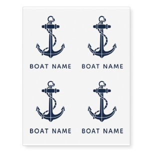 Modern Nautical Boat Anchor Custom Temporary Tattoos