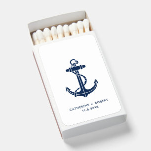 Modern Nautical Boat Anchor Wedding Favors Matchboxes