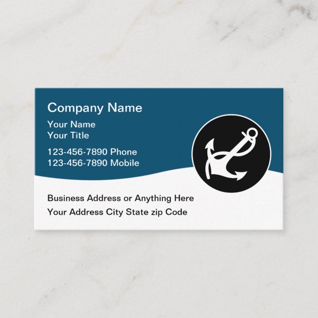 Modern Nautical Business Cards Design Template (Front)
