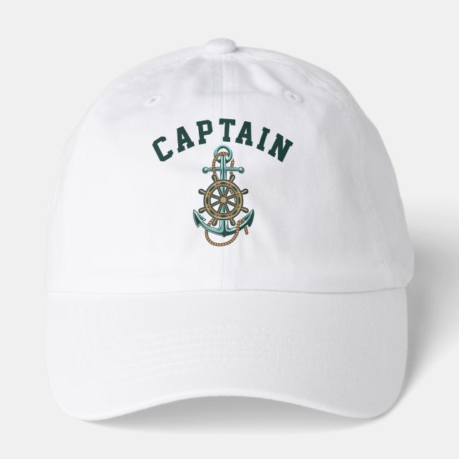 Modern Nautical Captain Boat Trip Custom Hat (Front)