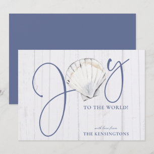 Modern Nautical Christmas Joy Holiday Card