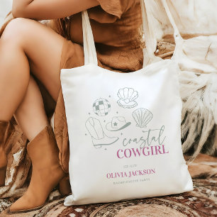 Modern Nautical Coastal Cowgirl Bachelorette Party Tote Bag