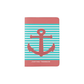 Modern Nautical Custom Passport Holder