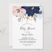 Modern Nautical | Floral Baby Shower Invitation (Front)