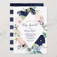 Modern Nautical | Floral Baby Sprinkle Invitation