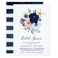 Modern Nautical | Floral Bridal Shower Invitation