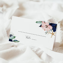 Modern Nautical | Floral Folded Wedding Place Card