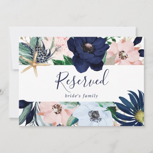 Modern Nautical  Floral Reserved Sign