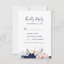 Modern Nautical | Floral Song Request RSVP Card