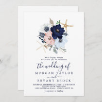 Modern Nautical | Floral The Wedding Of Invitation
