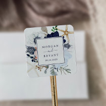 Modern Nautical | Floral Wedding Envelope Seals