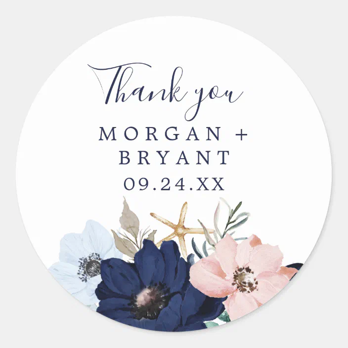 24 Personalised Stickers Botanical Floral Wedding Favours Envelope Seals 