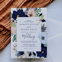 Modern Nautical | Floral Wedding Invitation