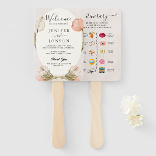 Modern Nautical   Floral Wedding Program Hand Fan