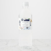 Modern Nautical | Floral Wedding Water Bottle Label