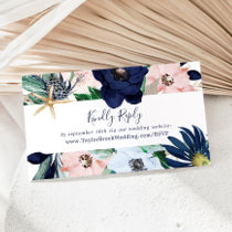 Modern Nautical | Floral Wedding Website RSVP Enclosure Card