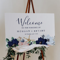 Modern Nautical | Floral Wedding Welcome  Foam Board