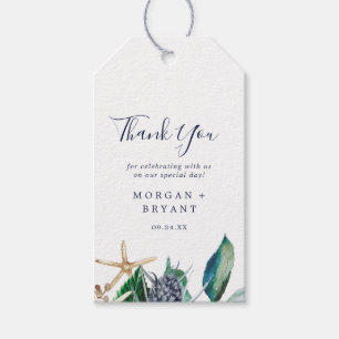 Modern Nautical Greenery Thank You Favor Gift Tags