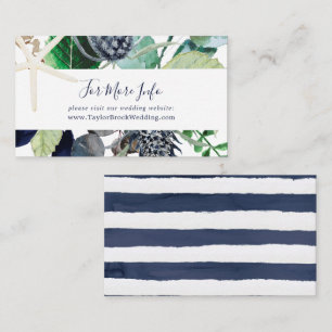 Modern Nautical Greenery Wedding Website Enclosure Card
