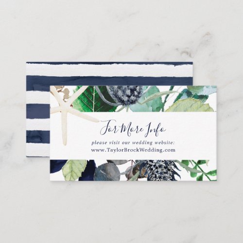 Modern Nautical  Greenery Wedding Website Enclosure Card