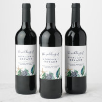 Modern Nautical | Greenery Wedding Wine Label