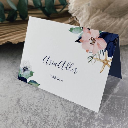 Modern Nautical Guest Name Wedding Place Card