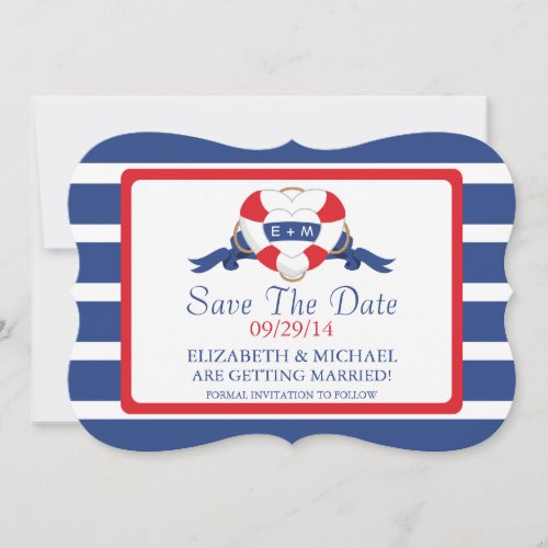 Modern Nautical Heart Buoy Save The Date