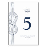 Modern Nautical Knot Rope Wedding Table Number