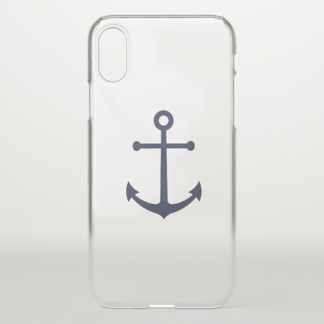 Modern Nautical Navy Blue Anchor Uncommon iPhone Case (Back)
