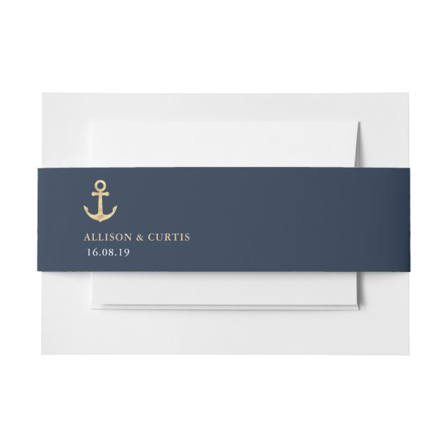 modern nautical navy blue belly band (Front Example)
