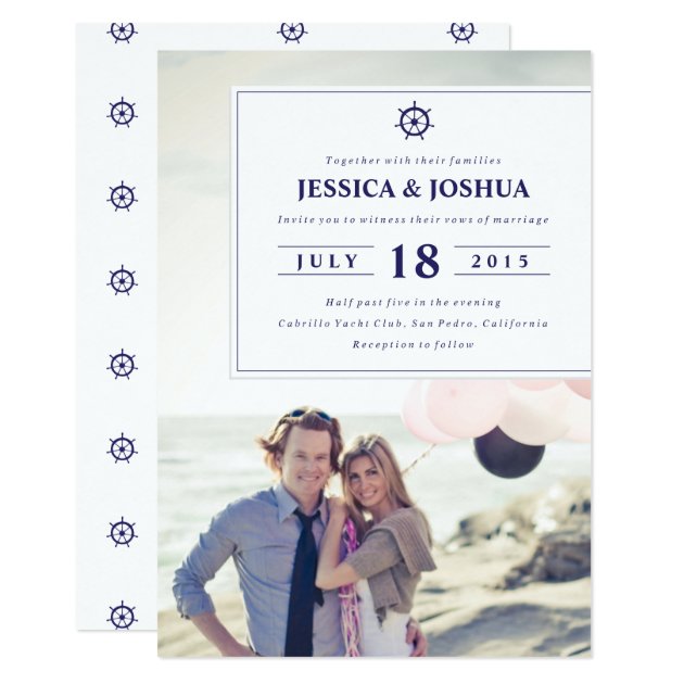 Nautical Photo Wedding Invitation