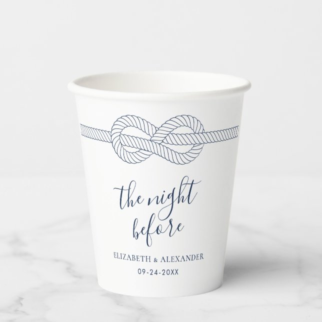 Modern Nautical Rehearsal Dinner Paper Cups (Front)