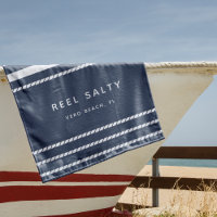 Modern Nautical Rope Stripe Boat Name