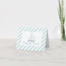 Modern Nautical Sailboat Baby Shower Thank You Card