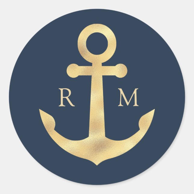 modern nautical sea wedding sticker (Front)