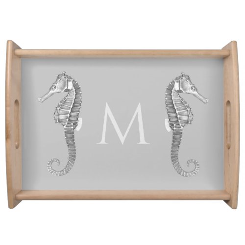 Modern Nautical Seahorse Bathroom Marine   Serving Tray