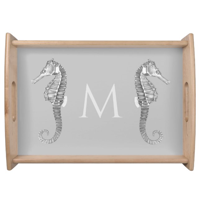 Modern Nautical Seahorse Bathroom Marine   Serving Tray (Front)