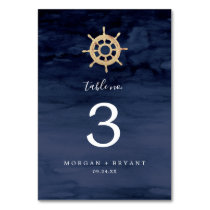 Modern Nautical | Ship Helm Table Number