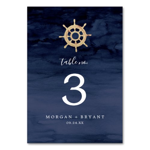 Modern Nautical  Ship Helm Table Number