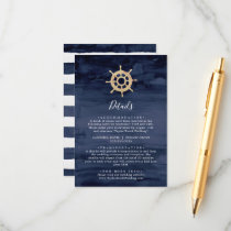 Modern Nautical | Ship Helm Wedding Details Enclosure Card
