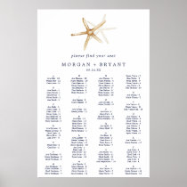 Modern Nautical | Starfish Alphabetical Seating Poster