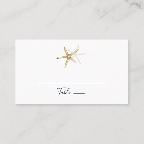 Modern Nautical  Starfish Flat Wedding Place Card