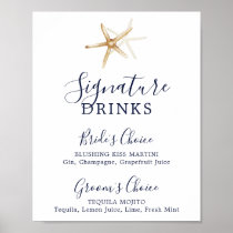 Modern Nautical | Starfish Signature Drinks Sign