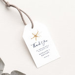 Modern Nautical | Starfish Thank You Favor Gift Tags<br><div class="desc">These modern nautical starfish thank you favor gift tags are perfect for a cruise or beach wedding. The simple design features gold starfish. Personalize the labels with your names and the date. Change the wording to suit any event: bridal shower,  rehearsal dinner,  baby shower and more!</div>