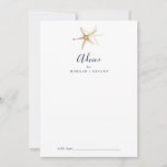 Modern Nautical | Starfish Wedding Advice Card<br><div class="desc">This modern nautical starfish wedding advice card is perfect for a cruise or beach wedding and can be used for any event. The simple design features gold starfish. These advice cards can be used as a guestbook alternative for a wedding reception, bridal shower, baby shower or graduation party. Personalize the...</div>