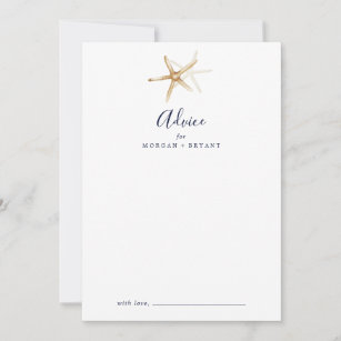 Modern Nautical   Starfish Wedding Advice Card