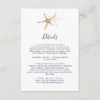 Modern Nautical | Starfish Wedding Details Enclosure Card