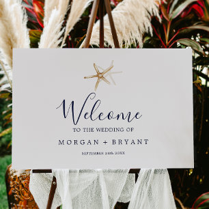 Modern Nautical Starfish Wedding Welcome Foam Board