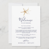 Modern Nautical Starfish Welcome Letter Itinerary