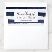 Modern Nautical Striped Wedding Envelope Liner
